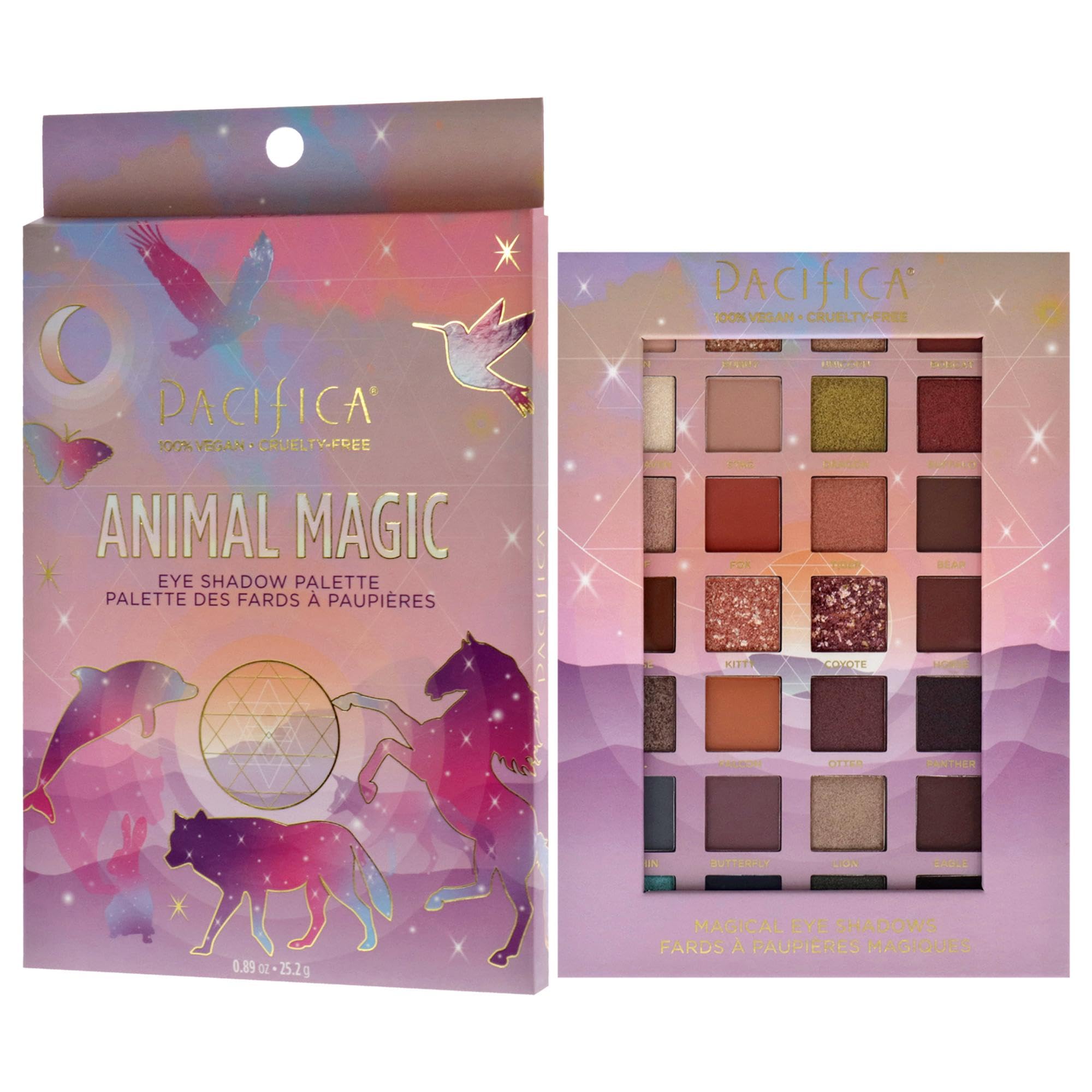 Pacifica Animal magic eye shadow palette 28 well, White, 0.89 Ounce